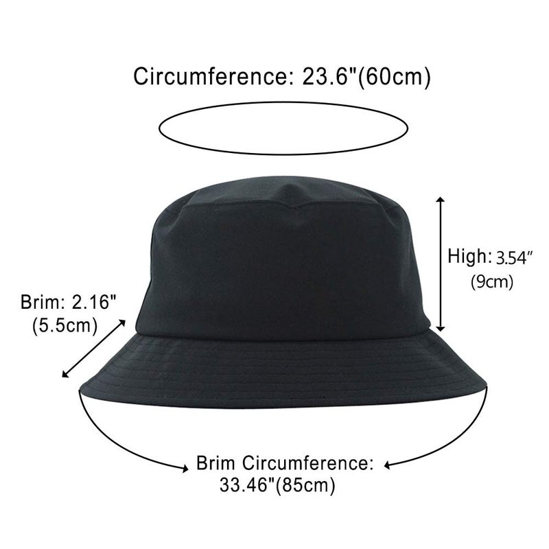 DOCILA Bucket Hat Men Women Waterproof Rain Hats Packable Summer Golf Sun Caps Quick Dry 80s 90s Outfit Costume Accessories A-Black - Image 5